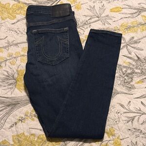 True Religion Dark Blue Skinny Jeans with Light Distressing